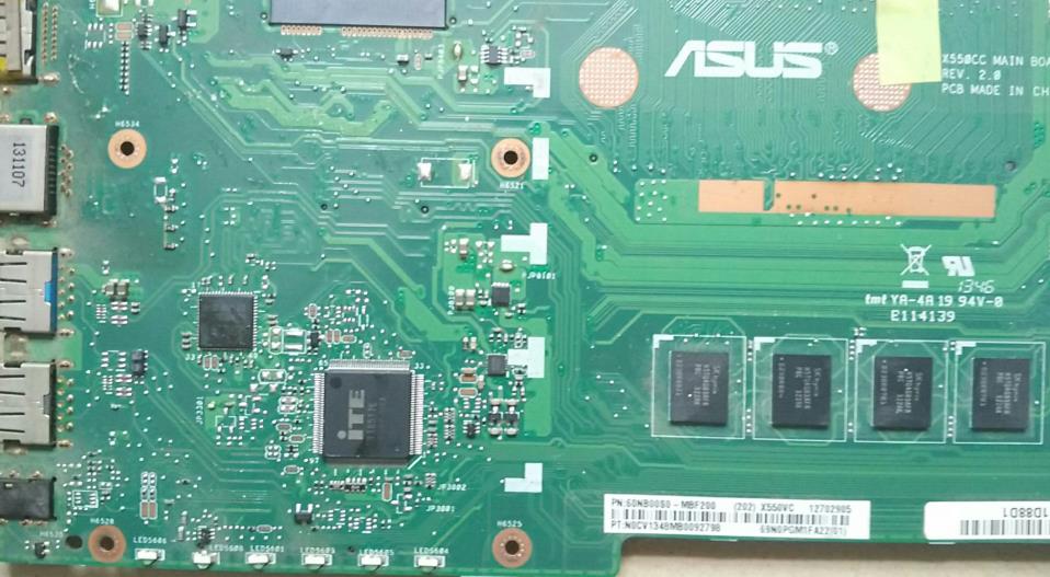 华硕x550v 主板维修高清图片 - 济南磐龙笔记本交换机工控机维修服务